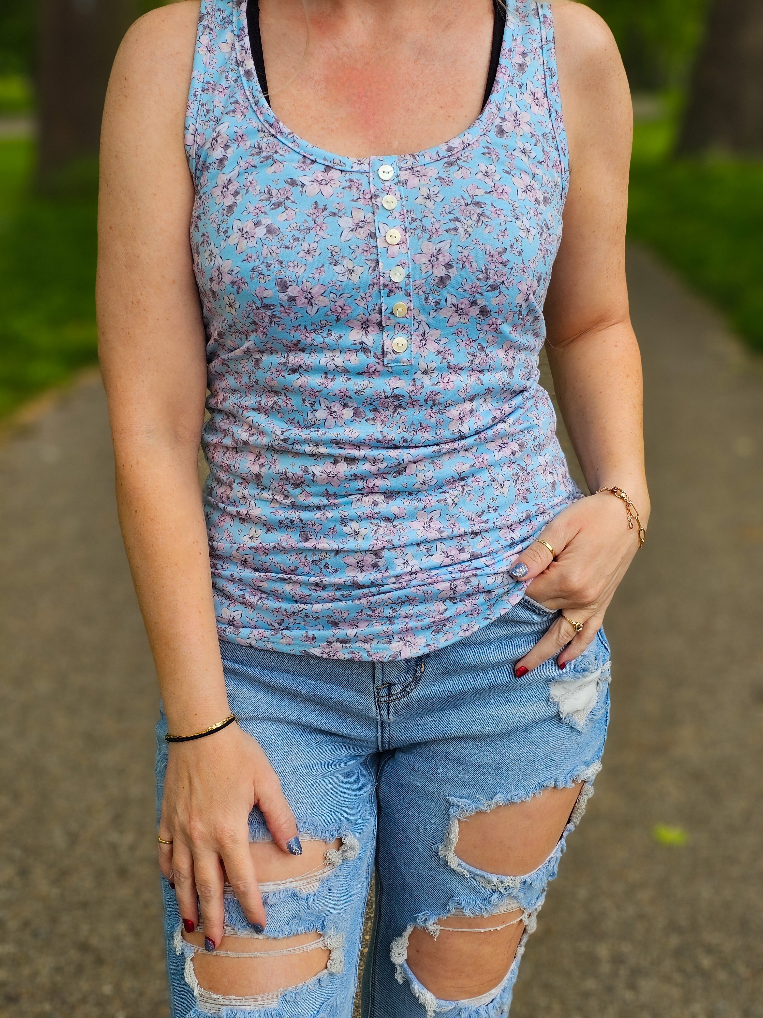 Field of Sweet Florals Racerback Tank
