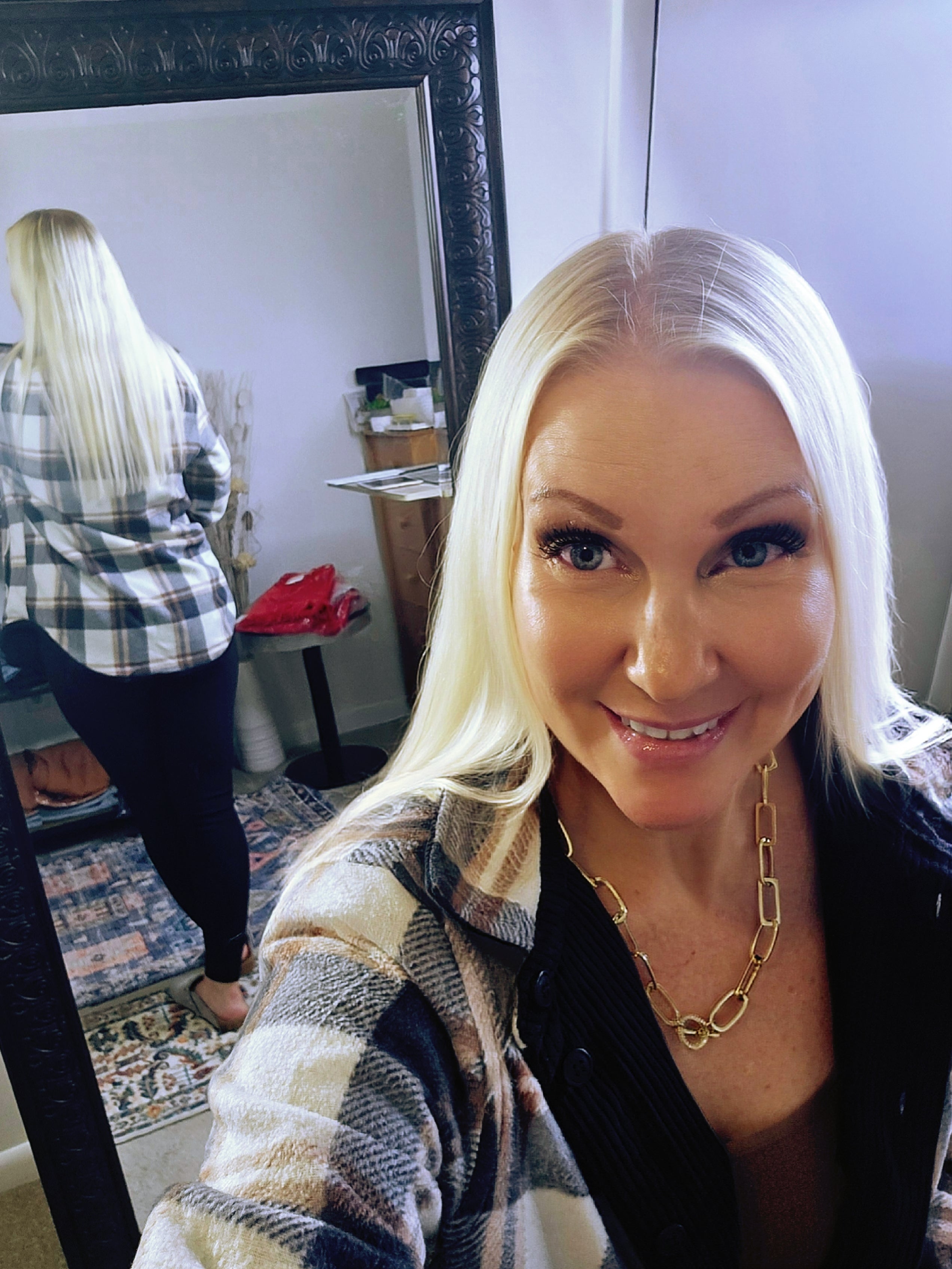 Seeing Double Reversible Plaid Jacket (Black/Tan)