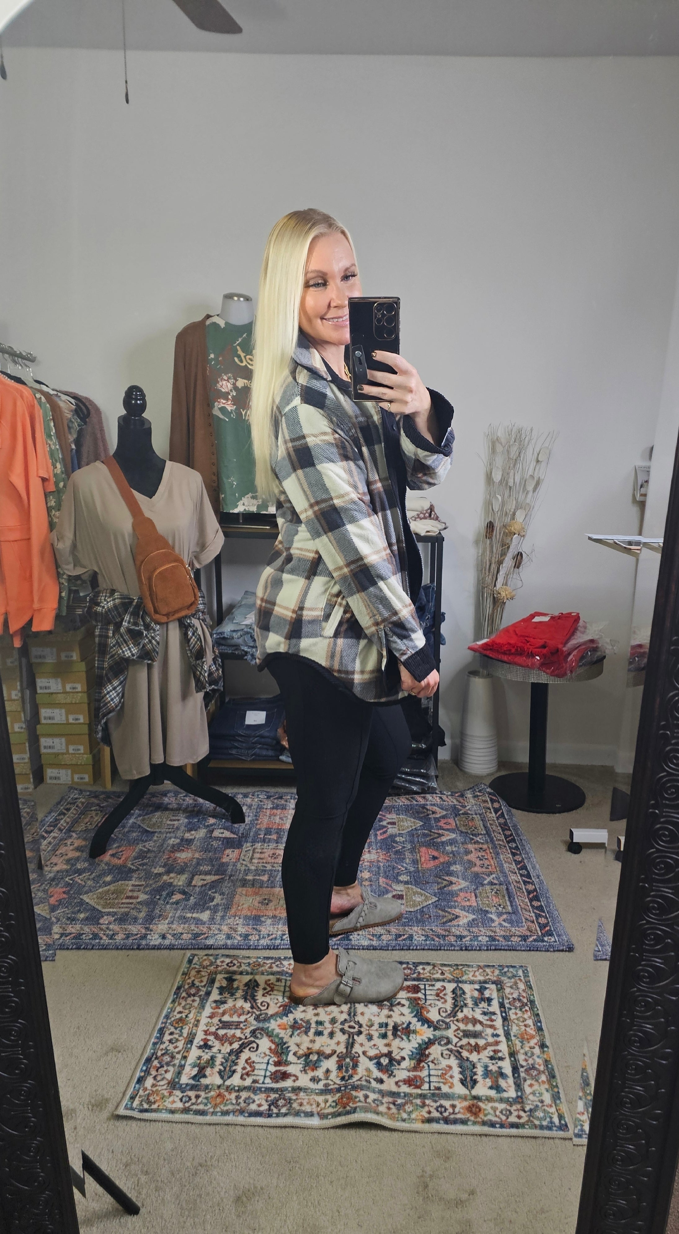 Seeing Double Reversible Plaid Jacket (Black/Tan)