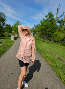 Lacey Visions Button Down Shacket (Peach)