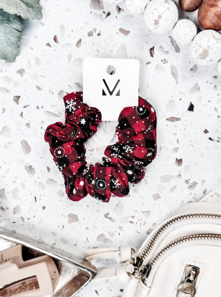 Plaid Snowflake Scrunchie