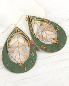 Vintage Teardrop Leaf Earrings