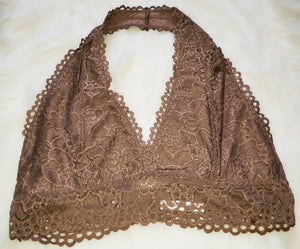 Halter Lace Bralette (Curvy) - 3 Colors