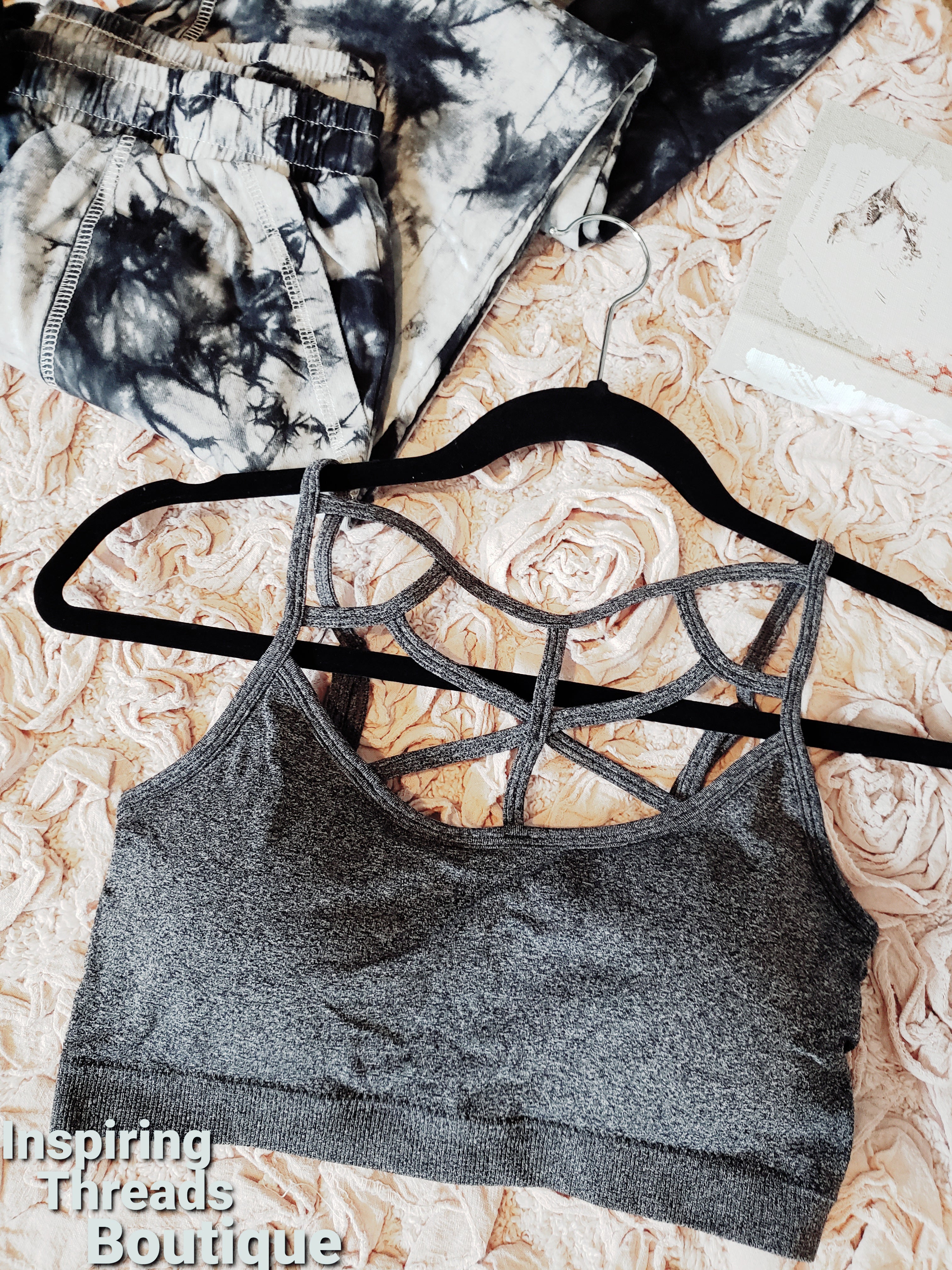 Seamless Web Detail Bralette (Charcoal)