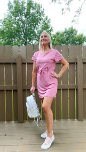 Endless Adventures T-Shirt Dress (Dusty Rose)