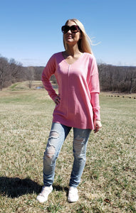 Brighter Days Ahead Pullover Sweater (Hot Pink)