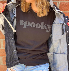 "Spooky" Season Graphic Tee (Pitch Black)