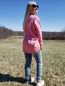 Brighter Days Ahead Pullover Sweater (Hot Pink)