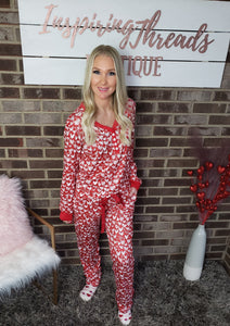 Hearts Galore Pajama Set (Love Red)