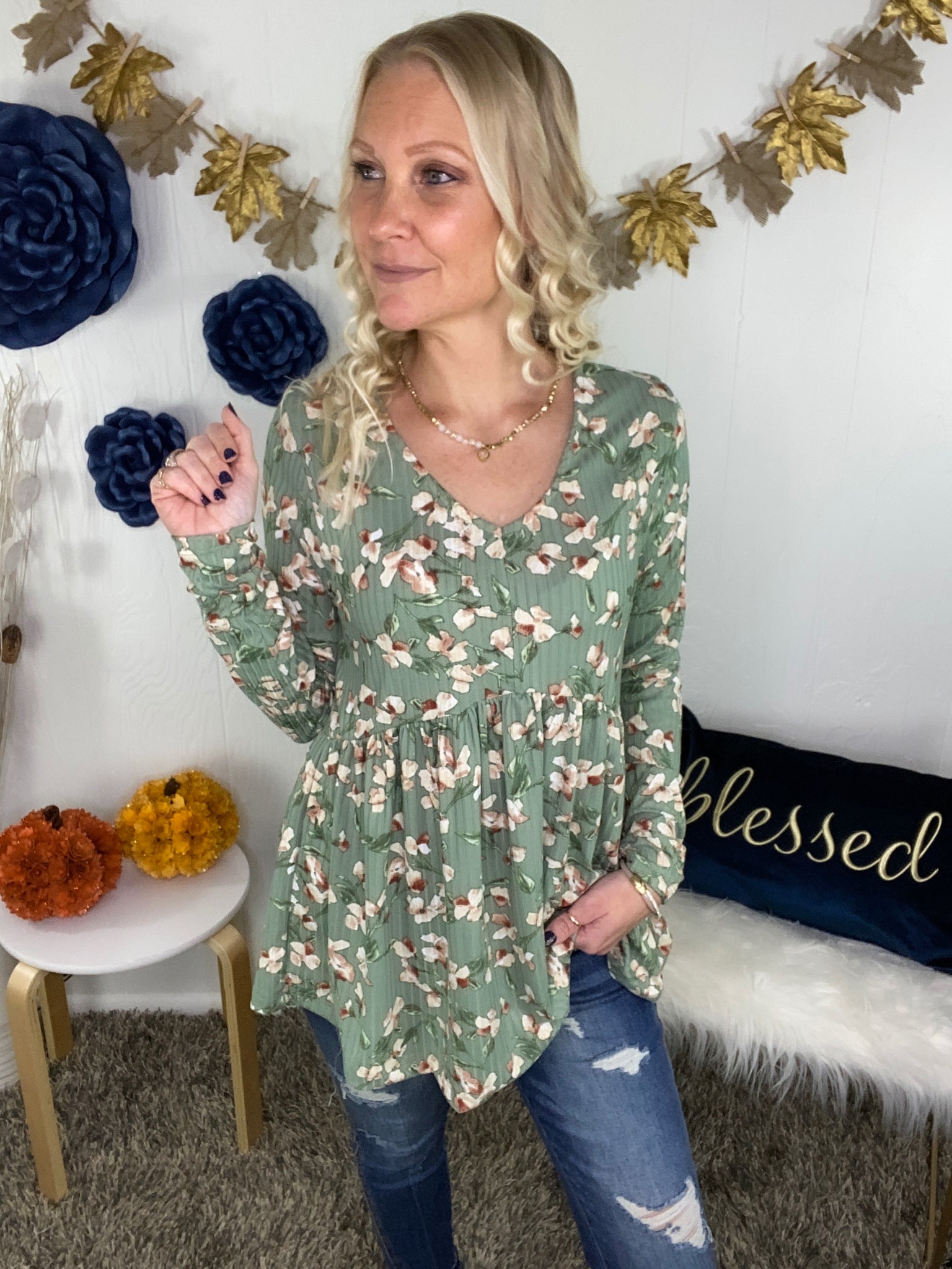 Lavish Floral Babydoll Top